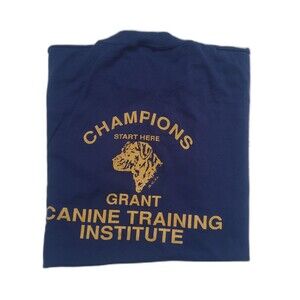 Vtg Champion Dog Training  T-Shirt Grant Canine Training Institute Jerzees